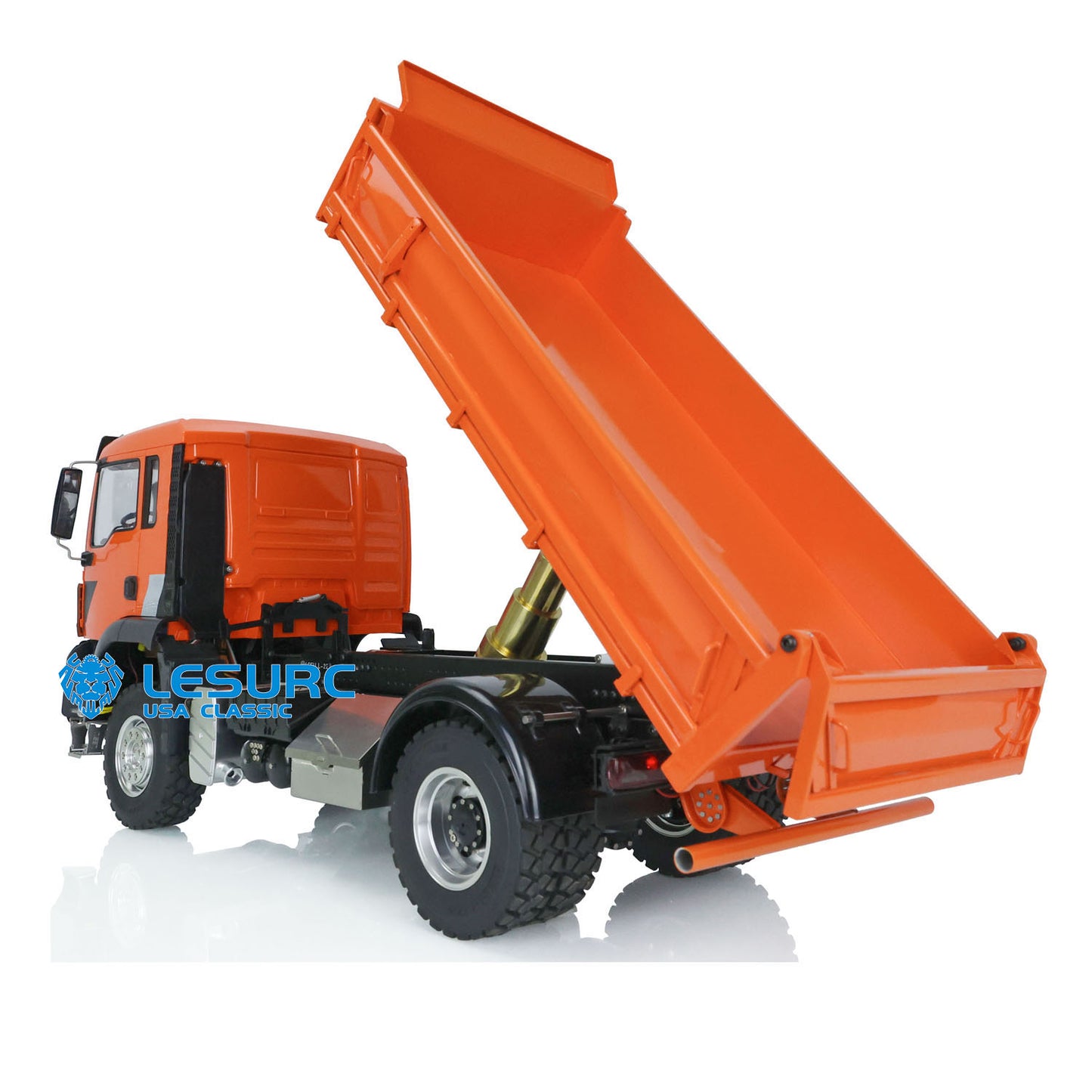 LESU 4*4 1/14 Metal Chassis RC Hydraulic Dumper Truck for TGS Tipper Car Models I6S Remote Control 5200MAH Battery