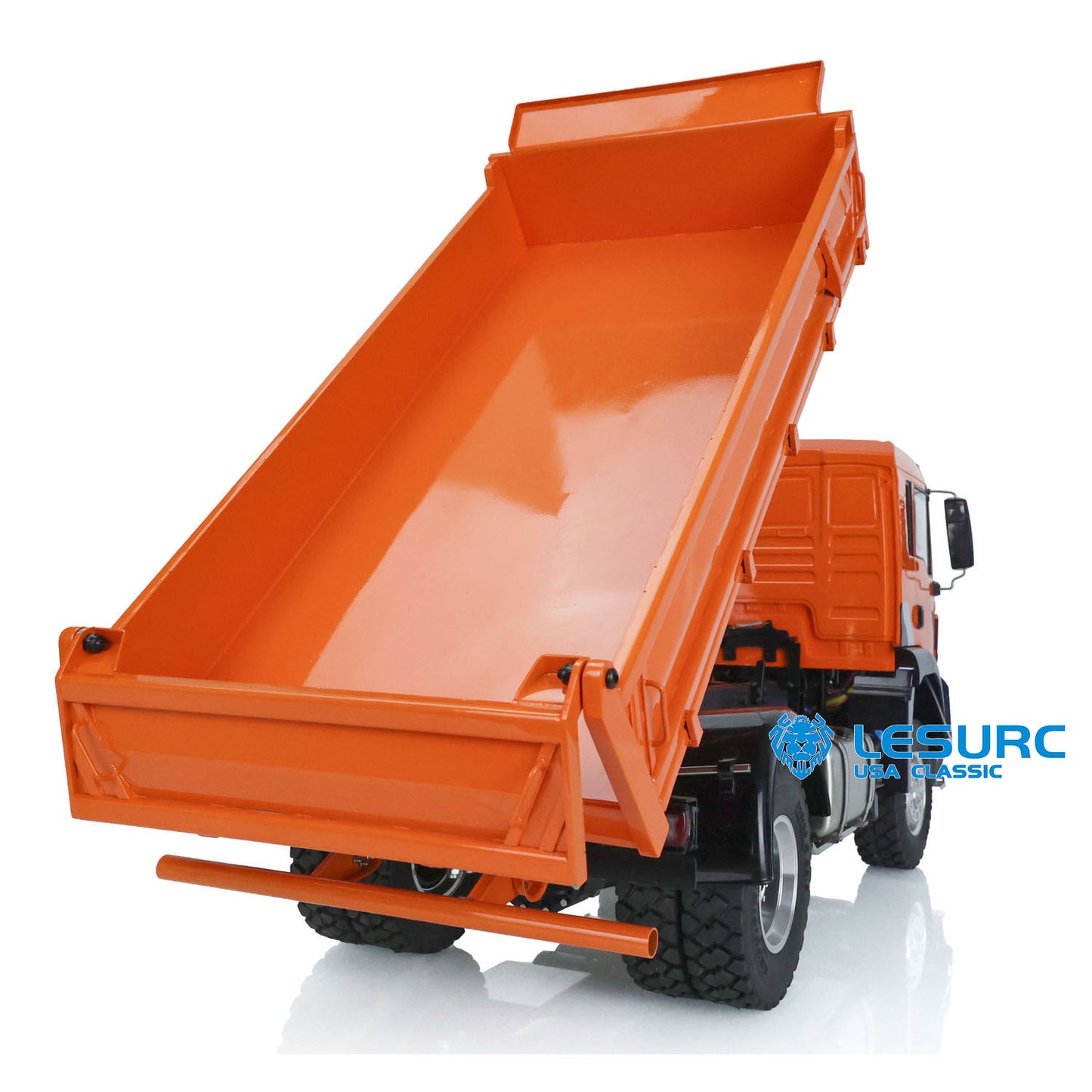 LESU 4*4 1/14 Metal Chassis RC Hydraulic Dumper Truck for TGS Tipper Car Models I6S Remote Control 5200MAH Battery
