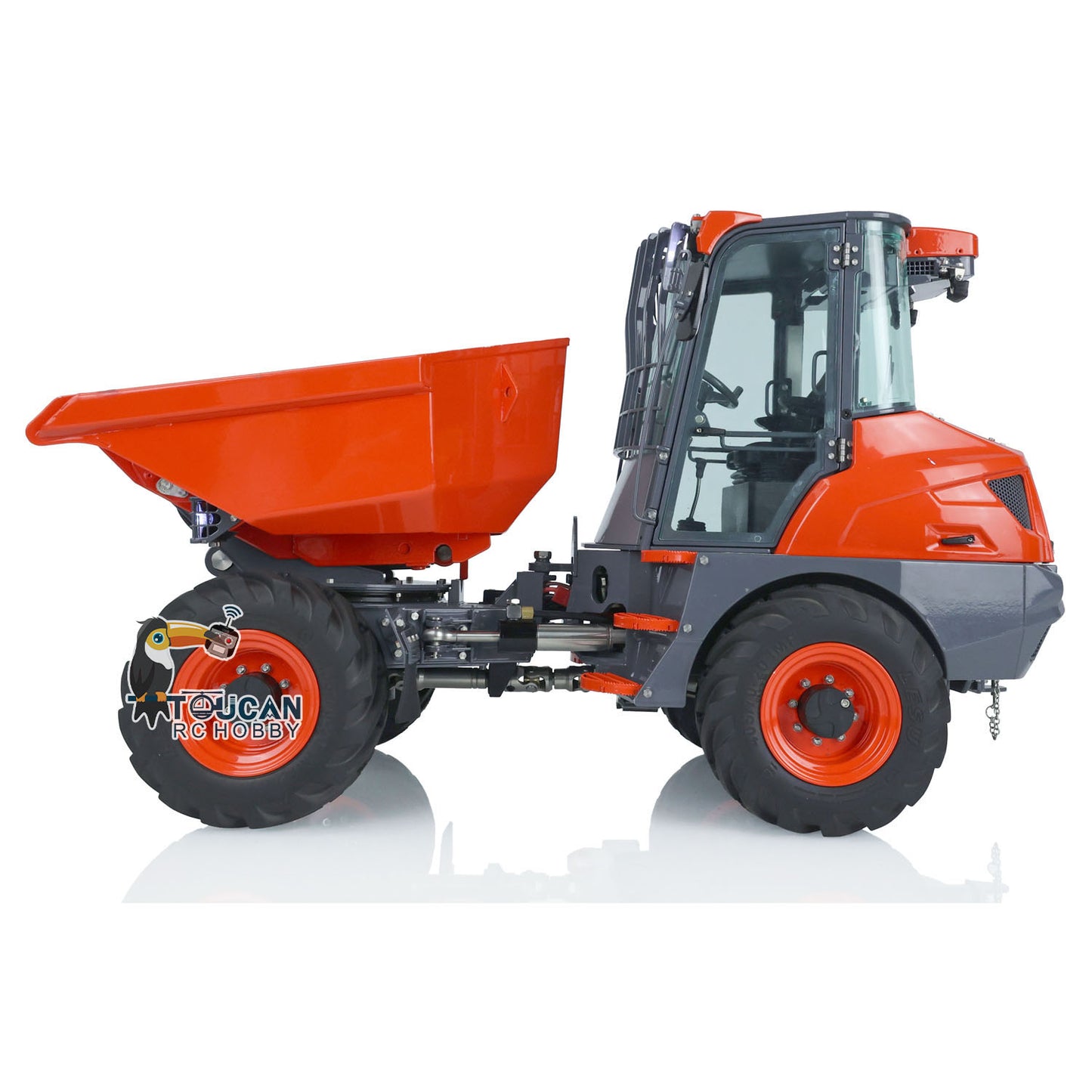 LESU 1/14 Scale Metal Remote Controlled Hydraulic Articulated Dumper AOUE 6MDX Ready To Run 4X4 Tipper Truck W/ Sound Light System