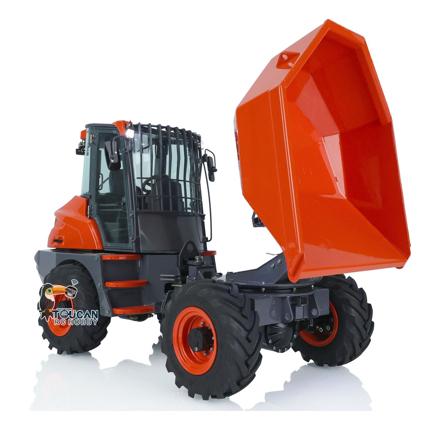 LESU 1/14 Scale Metal Remote Controlled Hydraulic Articulated Dumper AOUE 6MDX Ready To Run 4X4 Tipper Truck W/ Sound Light System