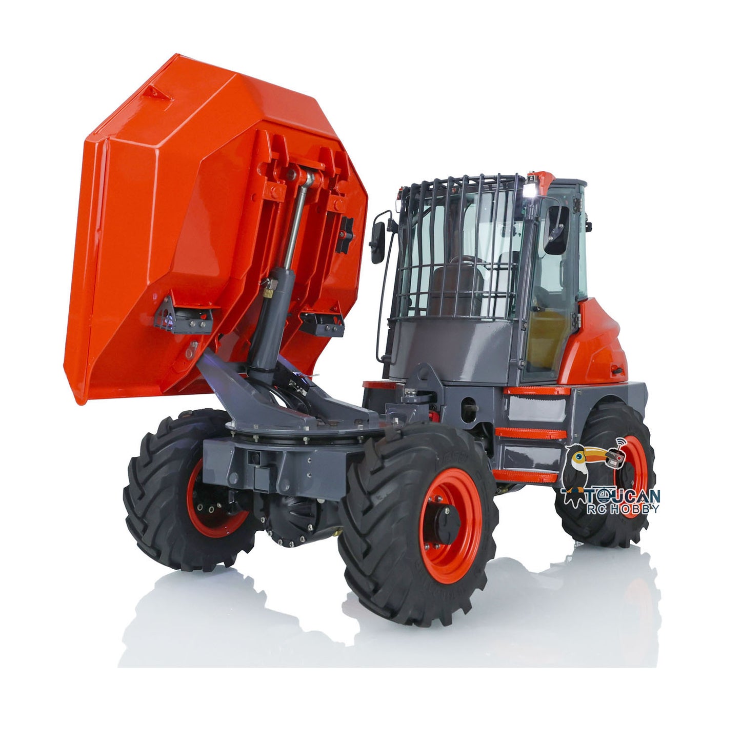 LESU 1/14 Scale Metal Remote Controlled Hydraulic Articulated Dumper AOUE 6MDX Ready To Run 4X4 Tipper Truck W/ Sound Light System
