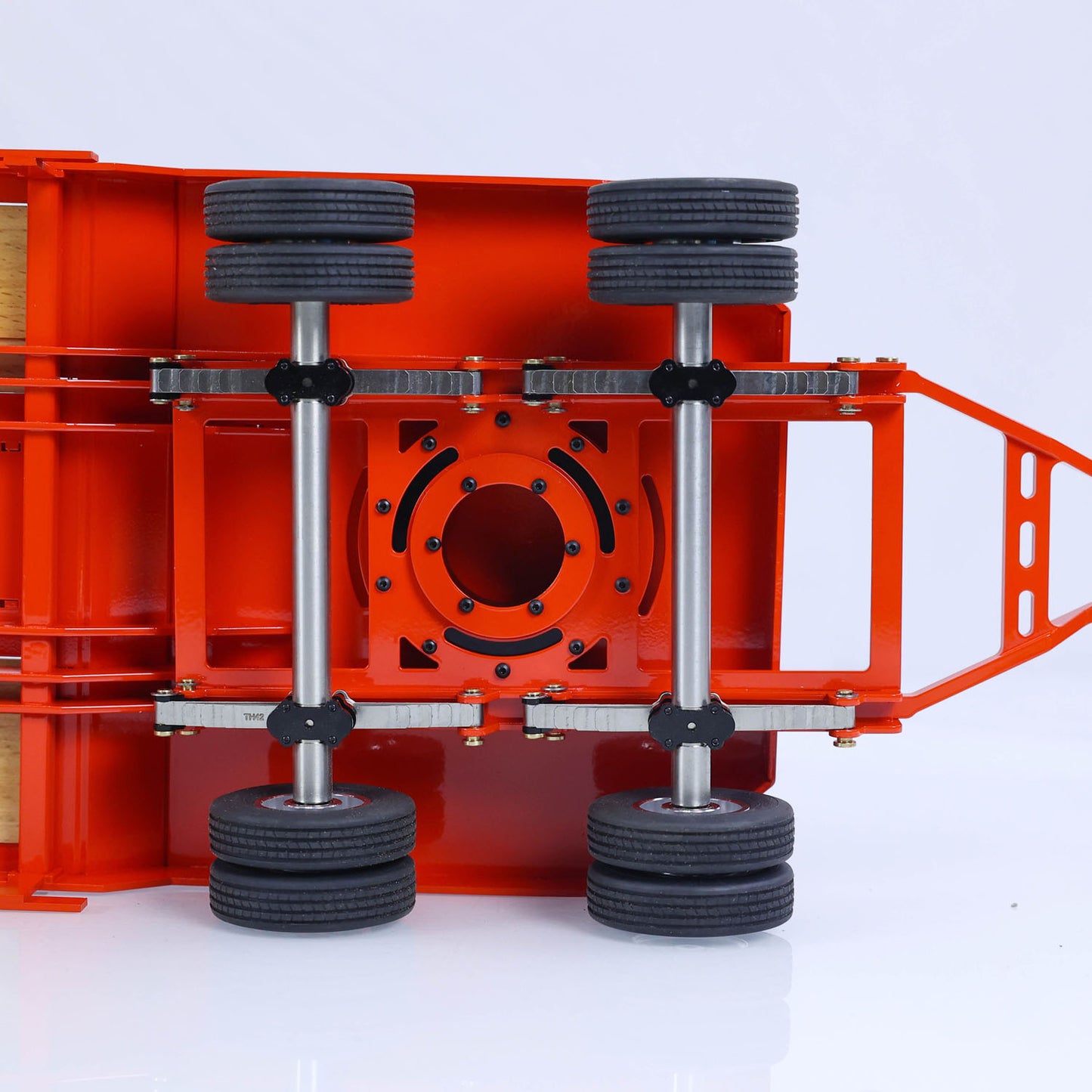 Metal Flatbed Trailer for LESU 1/14 RC Hydraulic Dumper Remote Controlled Truck Tipper Car Spare Parts DIY Painted