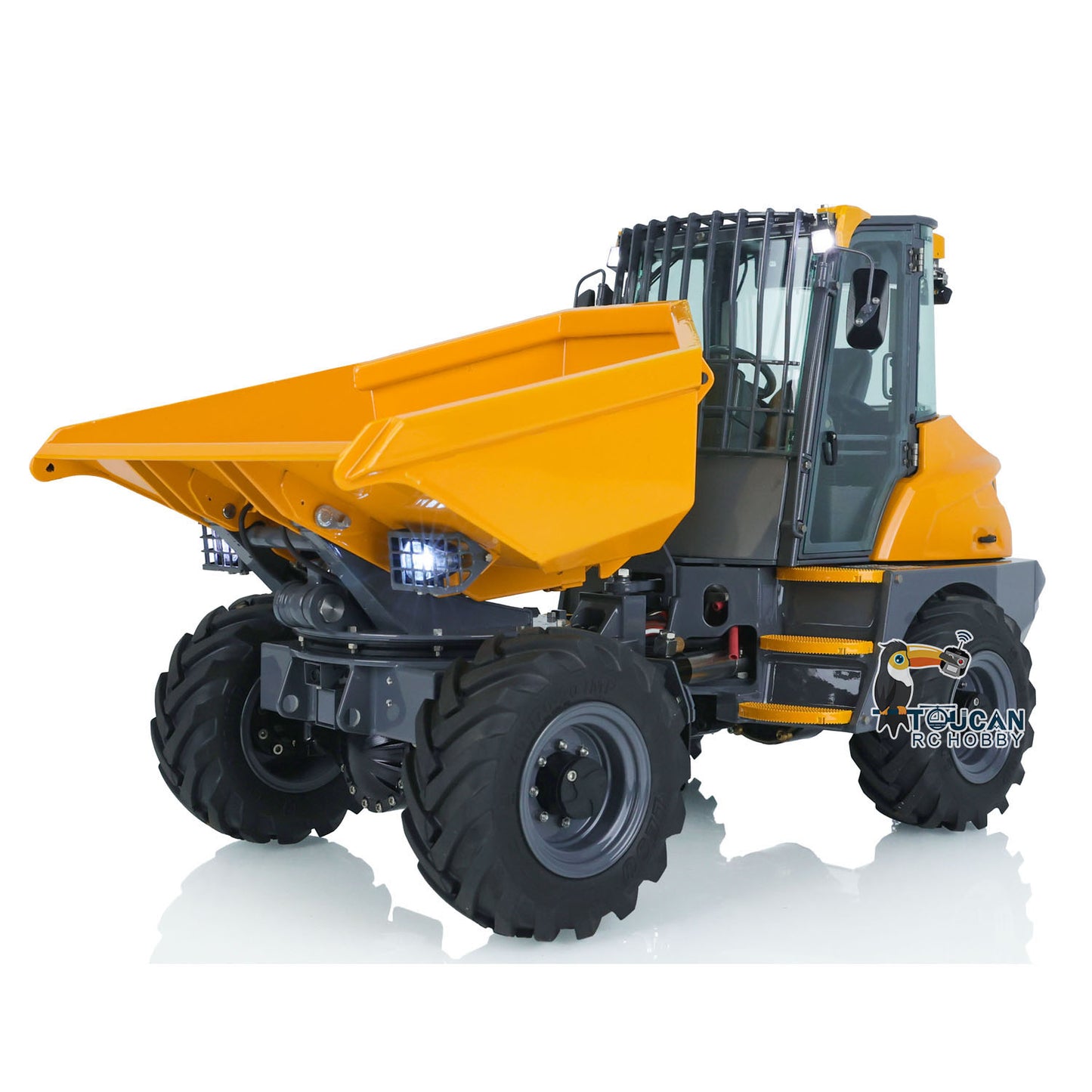 LESU 1/14 Scale Metal Remote Controlled Hydraulic Articulated Dumper AOUE 6MDX Ready To Run 4X4 Tipper Truck W/ Sound Light System