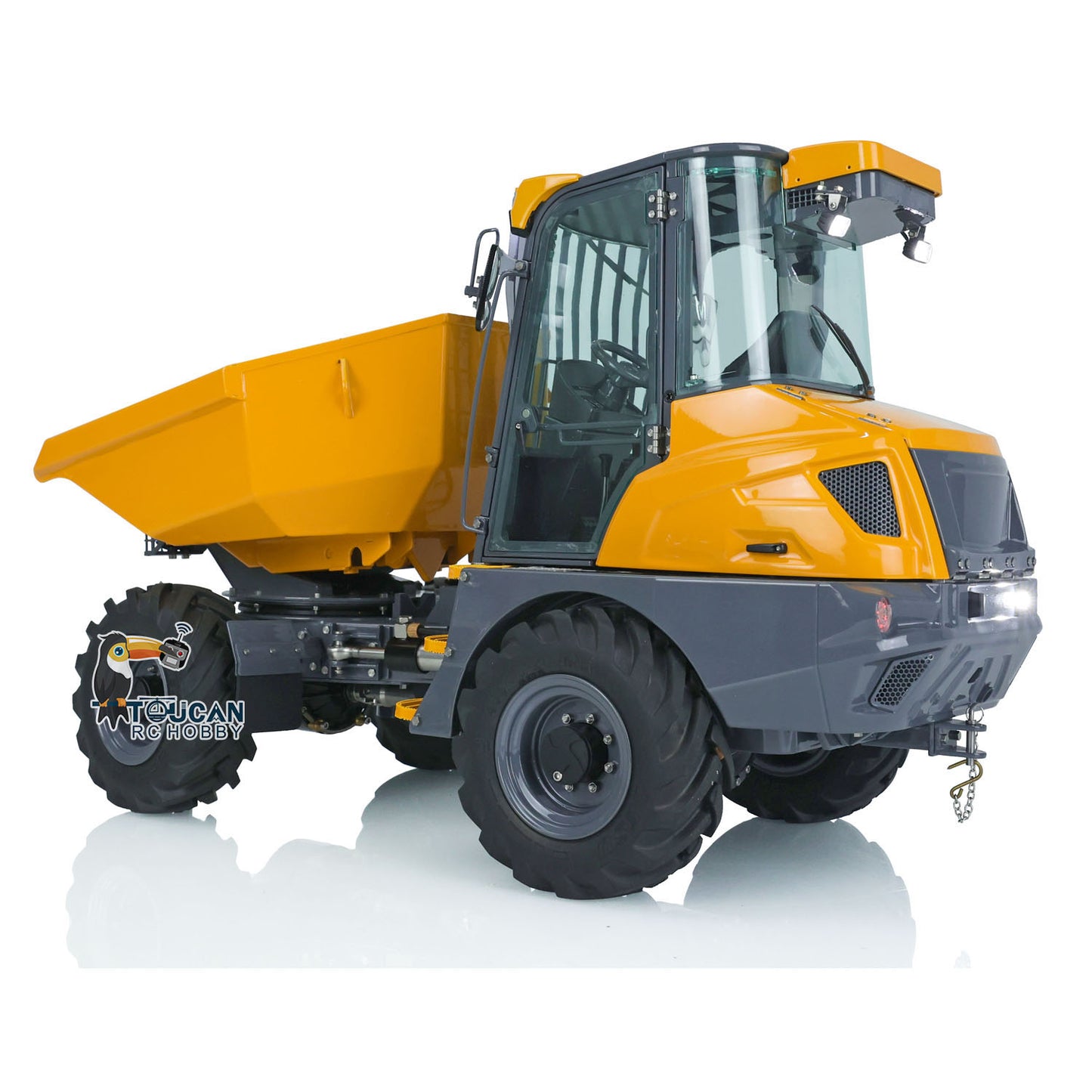 LESU 1/14 Scale Metal Remote Controlled Hydraulic Articulated Dumper AOUE 6MDX Ready To Run 4X4 Tipper Truck W/ Sound Light System