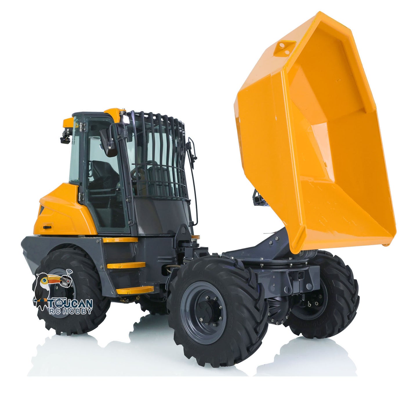 LESU 1/14 Scale Metal Remote Controlled Hydraulic Articulated Dumper AOUE 6MDX Ready To Run 4X4 Tipper Truck W/ Sound Light System