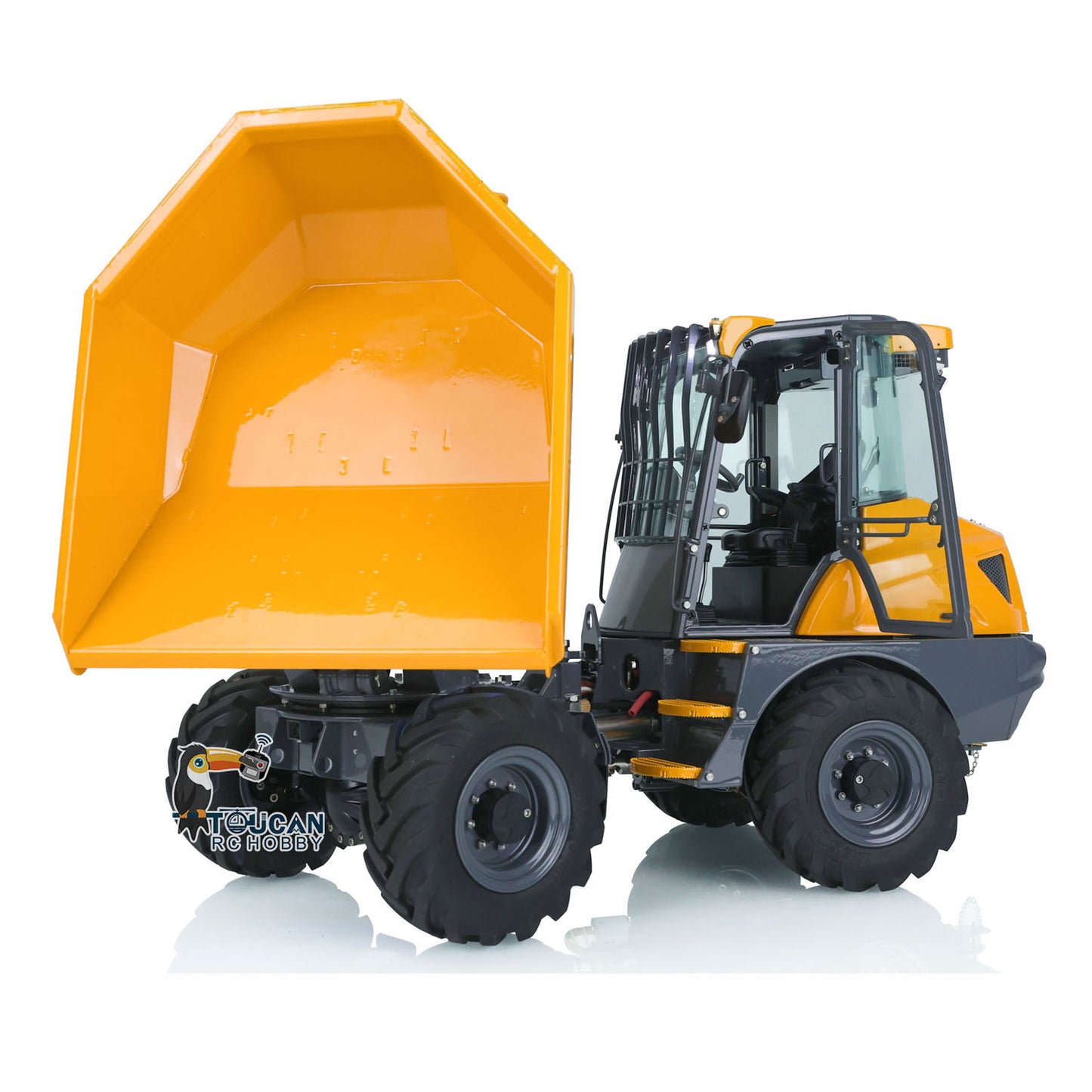 LESU 1/14 Scale Metal Remote Controlled Hydraulic Articulated Dumper AOUE 6MDX Ready To Run 4X4 Tipper Truck W/ Sound Light System