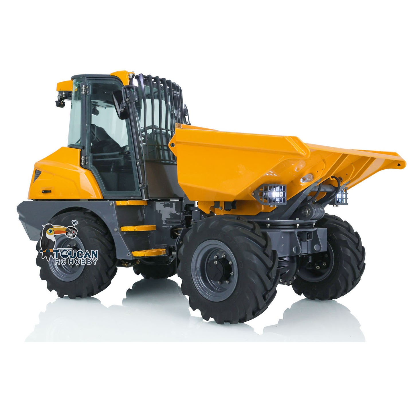LESU 1/14 Scale Metal Remote Controlled Hydraulic Articulated Dumper AOUE 6MDX Ready To Run 4X4 Tipper Truck W/ Sound Light System