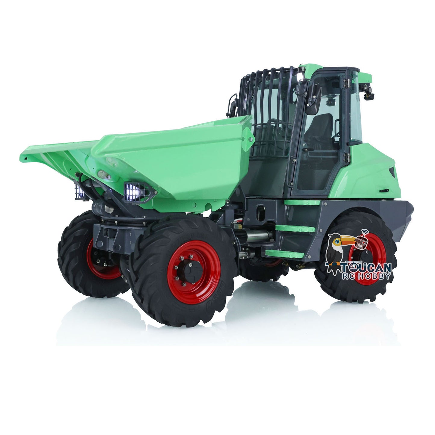 LESU 1/14 Scale Metal Remote Controlled Hydraulic Articulated Dumper AOUE 6MDX Ready To Run 4X4 Tipper Truck W/ Sound Light System
