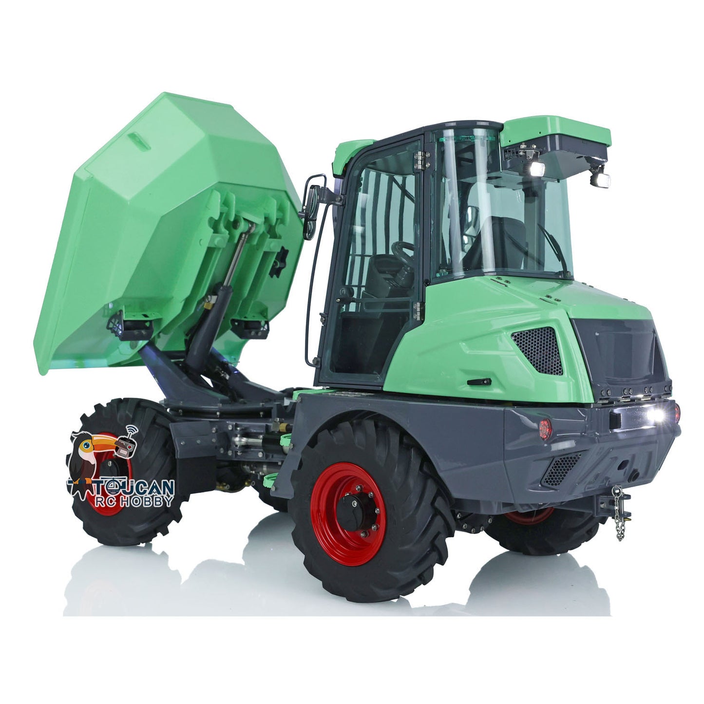 LESU 1/14 Scale Metal Remote Controlled Hydraulic Articulated Dumper AOUE 6MDX Ready To Run 4X4 Tipper Truck W/ Sound Light System