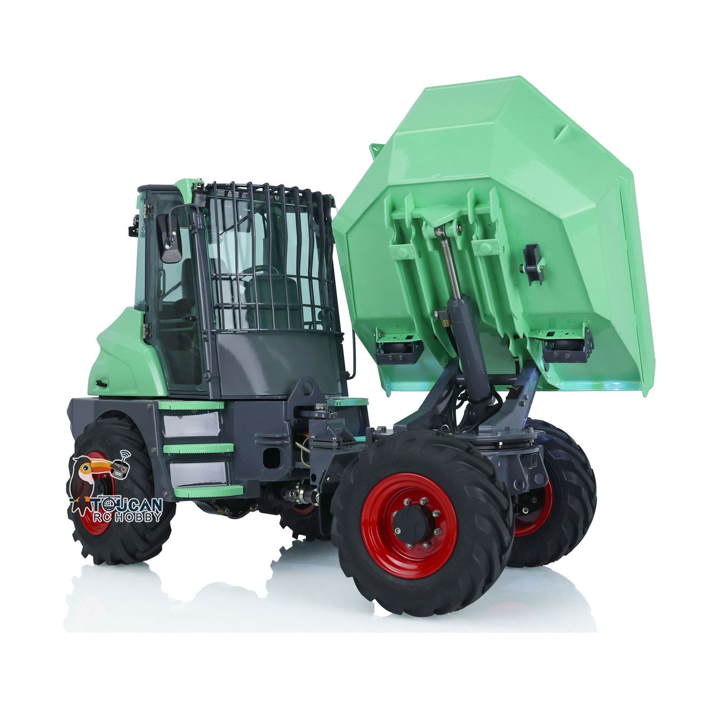 LESU 1/14 Scale Metal Remote Controlled Hydraulic Articulated Dumper AOUE 6MDX Ready To Run 4X4 Tipper Truck W/ Sound Light System