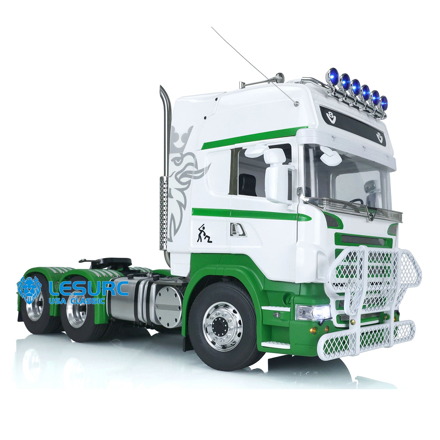 1/14 Scale LESU Remote Controlled Tractor Truck for 6x6 Remote Control Cars Model Metal Chassis Sound Light System Motor Servo ESC