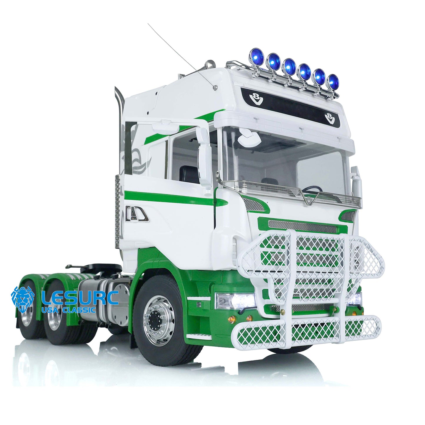 1/14 Scale LESU Remote Controlled Tractor Truck for 6x6 Remote Control Cars Model Metal Chassis Sound Light System Motor Servo ESC