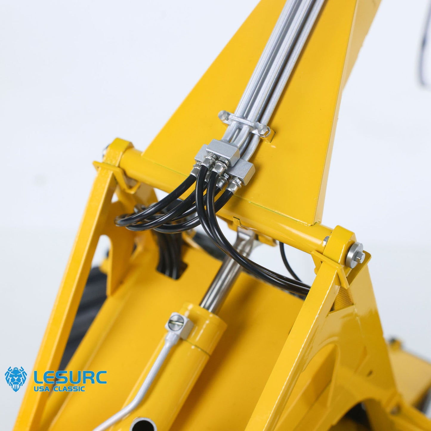 Metal LESU AOUE 225A 1/14 Remote Control Hydraulic Log Loader RC Sugarcane Loader Grabber Pump 4CH Valve Wheeled Model Car