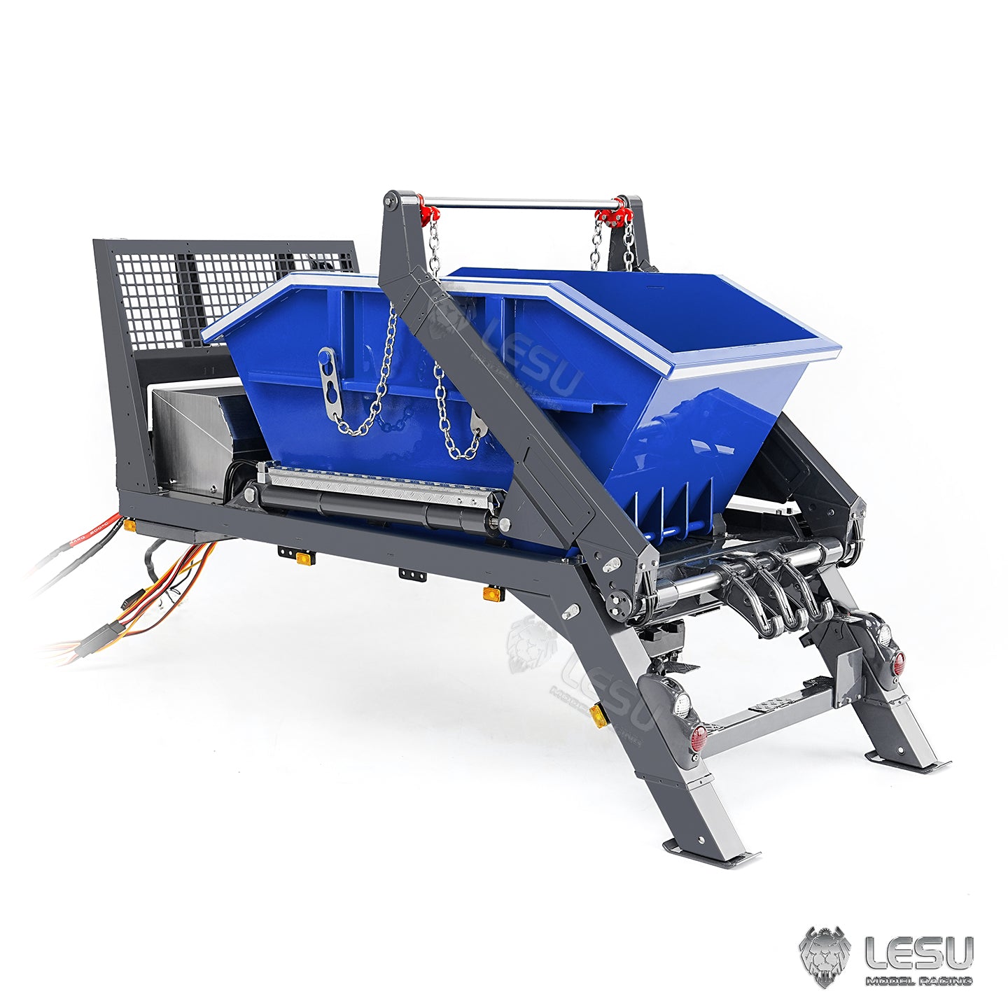 Metal Bucket 4CH Valve Hydraulic System for LESU Z0066 1/14 RC Hydraulic Swing Arm Garbage Dump Truck Remote Control Skip Loader