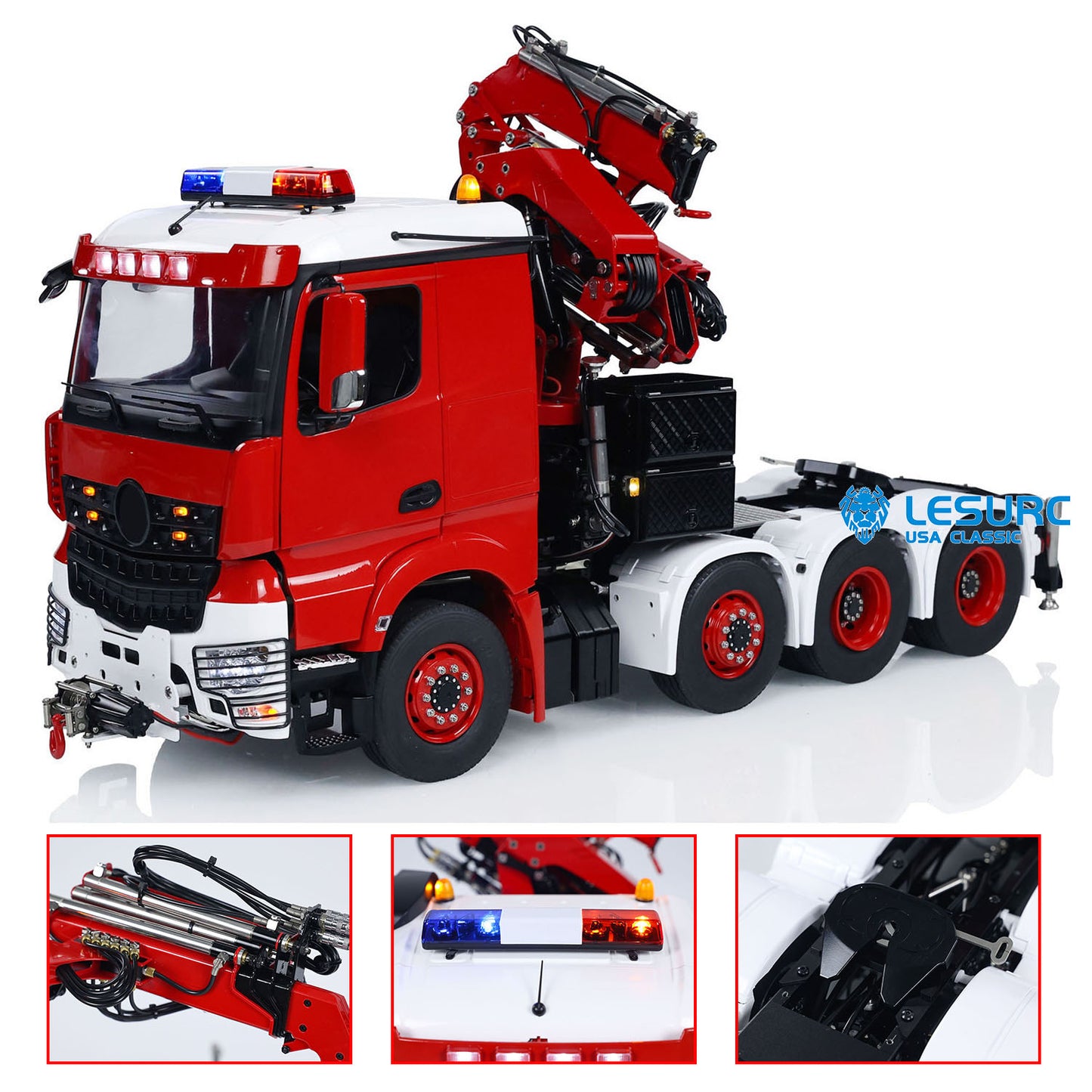 LESU 8x8 1/14 RC Hydraulic Crane Remote Control Tractor Truck Fly Jib Cars Hobby Model PNP/RTR Upgraded Ver