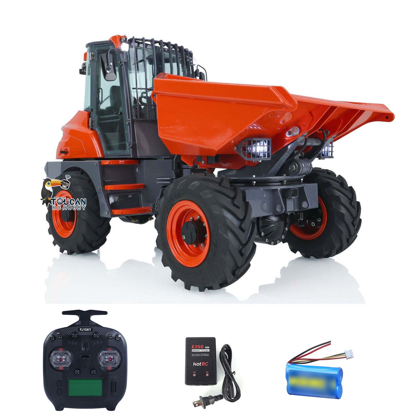 LESU 1/14 Scale Metal Remote Controlled Hydraulic Articulated Dumper AOUE 6MDX Ready To Run 4X4 Tipper Truck W/ Sound Light System
