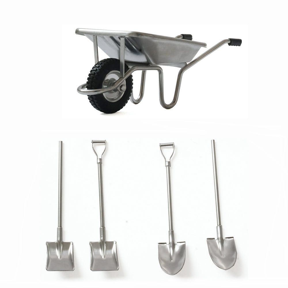 LESU 1/14 Metal Spade Wheelbarrow Model Set for RC Engineering Vehicle Truck Car RC Truck Simulation Ornament