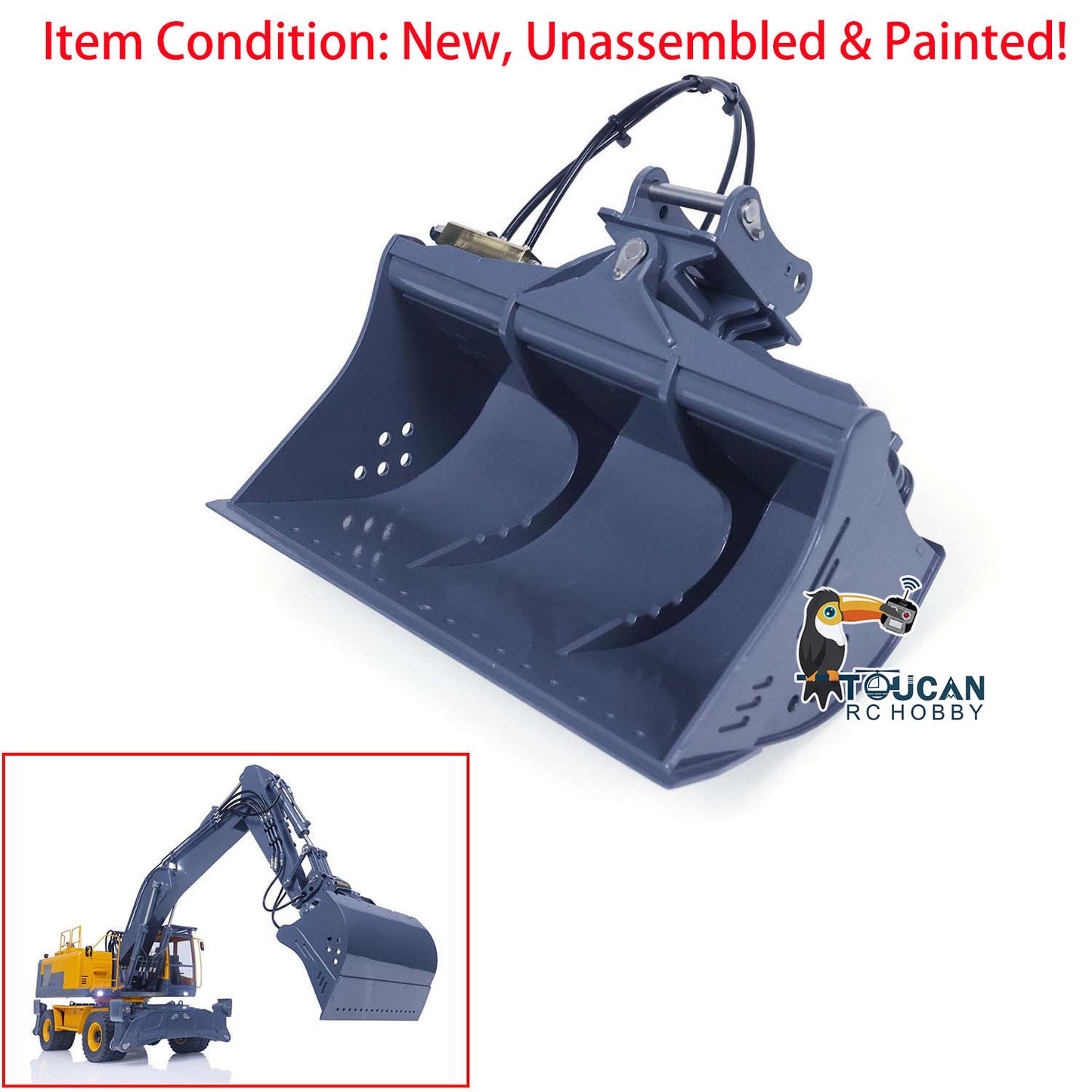 LESU Metal 1/14 Tiltable Bucket for RC Hydraulic Excavator PC360 ET26L 945 Remote Control Digger Model