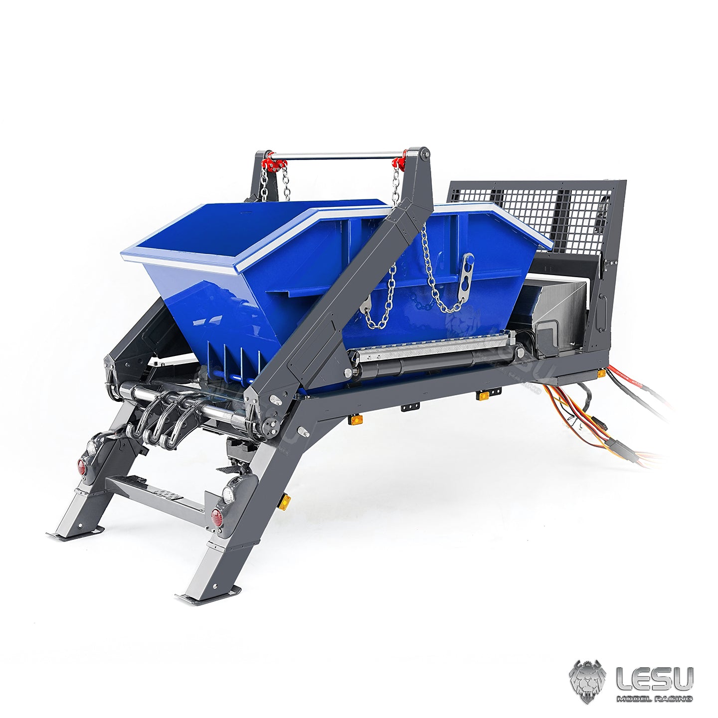 Metal Bucket 4CH Valve Hydraulic System for LESU Z0066 1/14 RC Hydraulic Swing Arm Garbage Dump Truck Remote Control Skip Loader