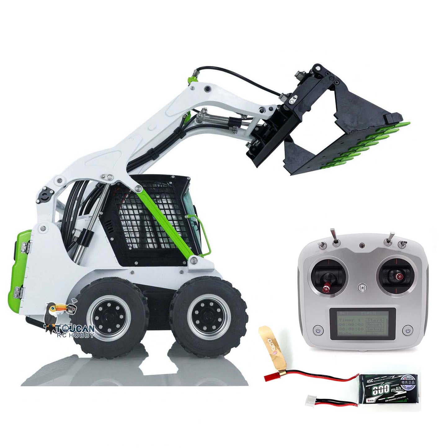 LESU 1/14 Wheeled Skid-Steer Ready To Run Hydraulic Remote Controlled Loader Aoue LT5H W/ I6S Radio Controller Battery Charger