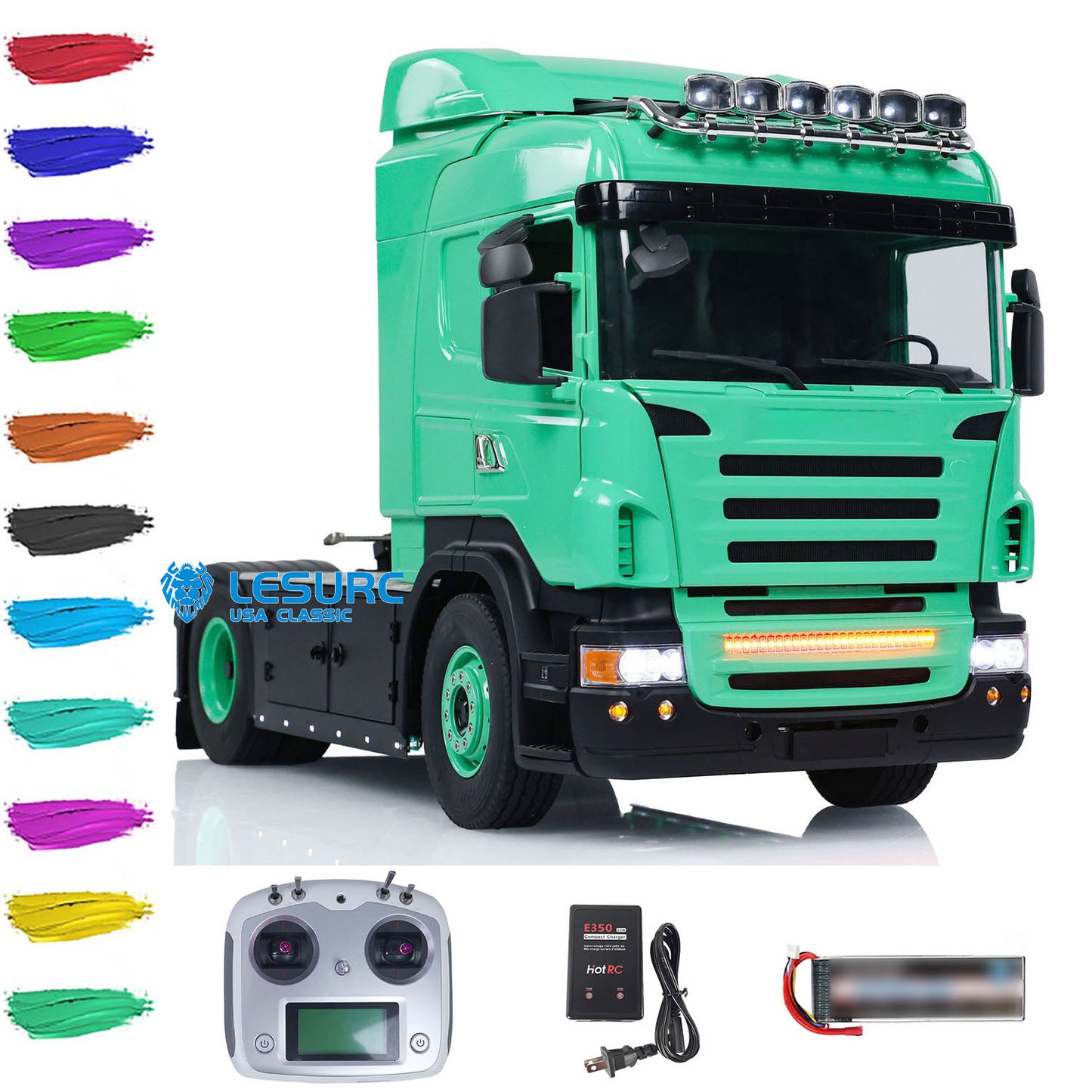 LESU 1/14 4X4 Metal Chassis RC Tractor Truck Radio Control Car Painted Assembled HH18818B Servo Motor ESC Light Sound System