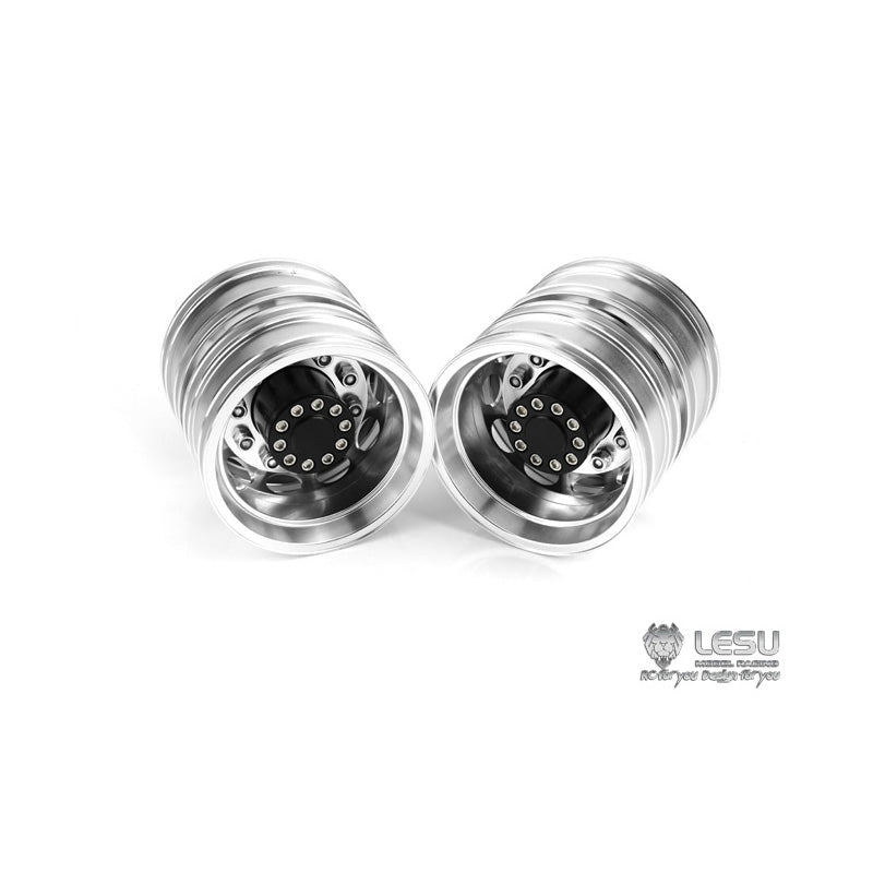 LESU 2PCS Rear Wheel Metal Hub Hexagon DIY Spare Part Suitable for Model Radio Controlled Tractor Truck 1/14 RC Car Model