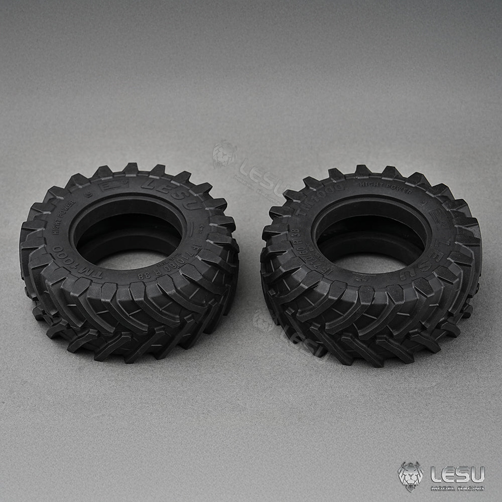 Rubber Front Rear Wheel Tire Tyre Metal Front Rear Wheel Hub Coupling for LESU AOUE 1050 1/14 RC Hydraulic Tractor Model DIY Parts