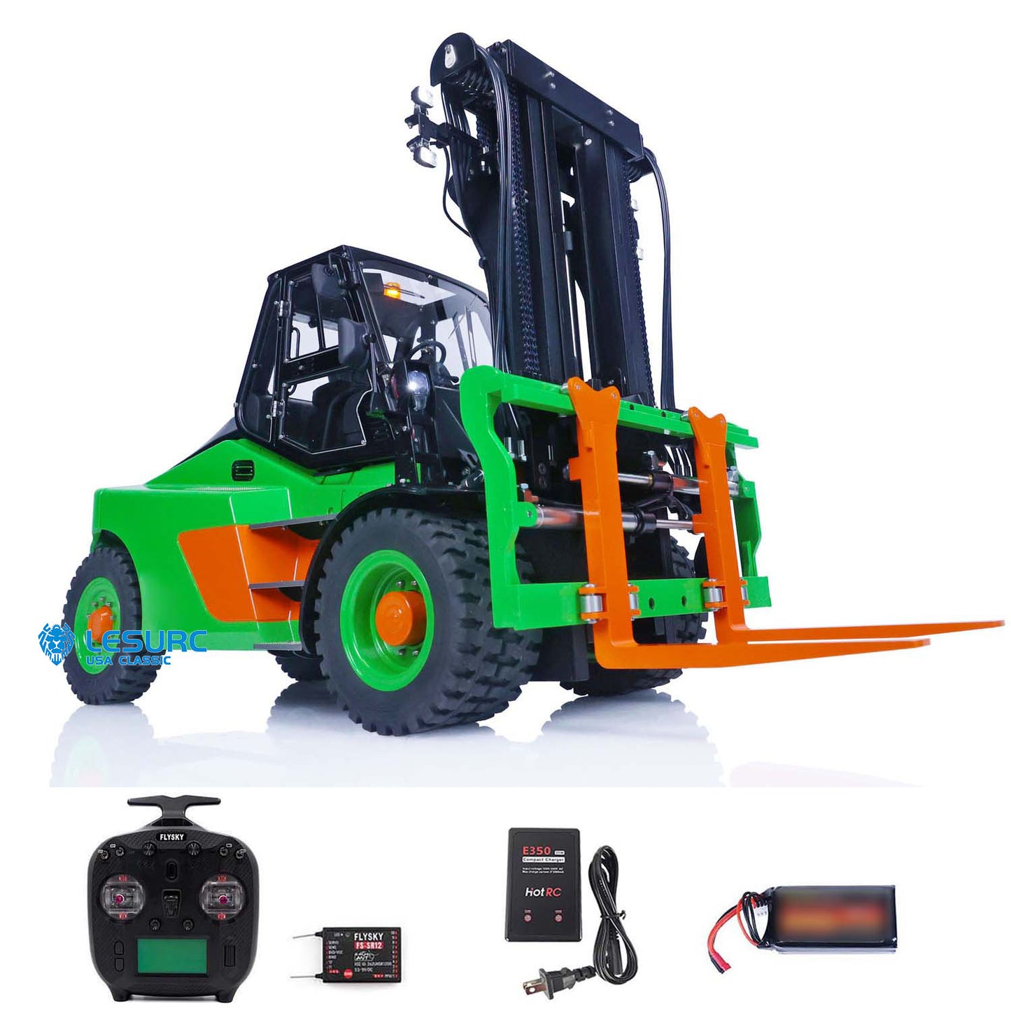 LESU RC Heavy Hydraulic Forklift Truck 1/14 Aoue-LD160S Metal Remote Control Car Model I6S Radio