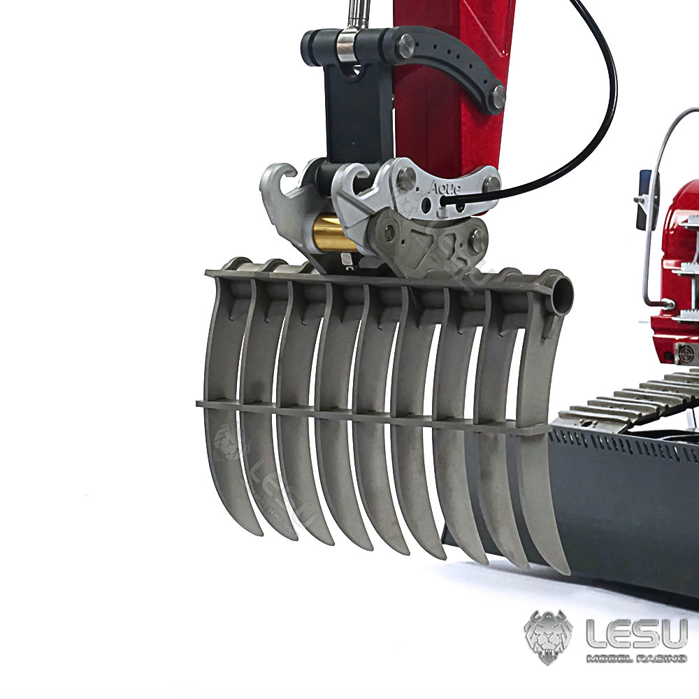 LESU Metal Stainless Nail Rake Bucket for 1/14 RC Hydraulic Excavator ET35 Remote Digger Upgraded Parts