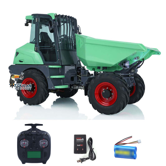 LESU 1/14 Scale Metal Remote Controlled Hydraulic Articulated Dumper AOUE 6MDX Ready To Run 4X4 Tipper Truck W/ Sound Light System