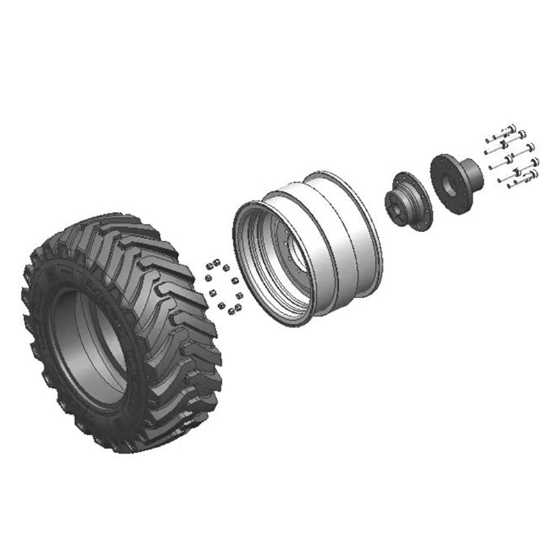 LESU Metal Spare Parts Accessories Rear Wheelhub Tyre Taillight for 1/14 Hydraulic RC Digger Excavator Aoue BL71 Backhoe Loader