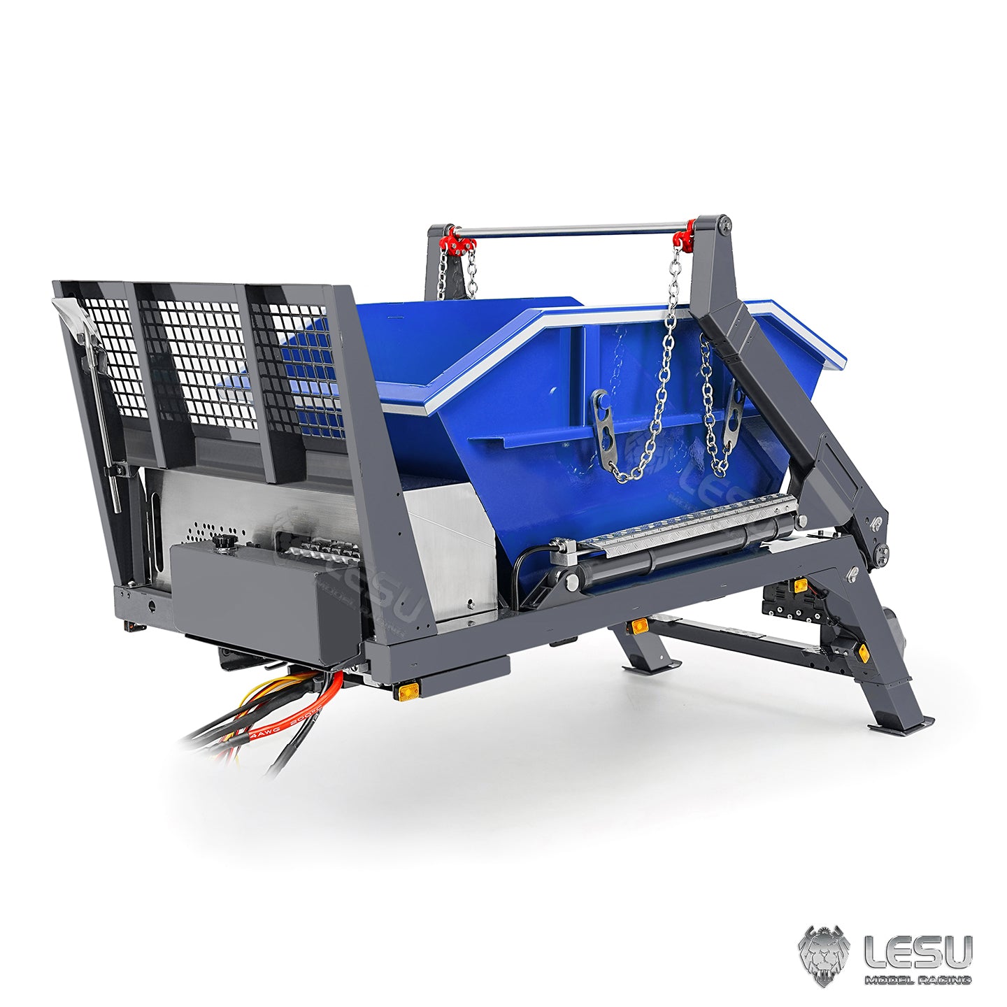 Metal Bucket 4CH Valve Hydraulic System for LESU Z0066 1/14 RC Hydraulic Swing Arm Garbage Dump Truck Remote Control Skip Loader
