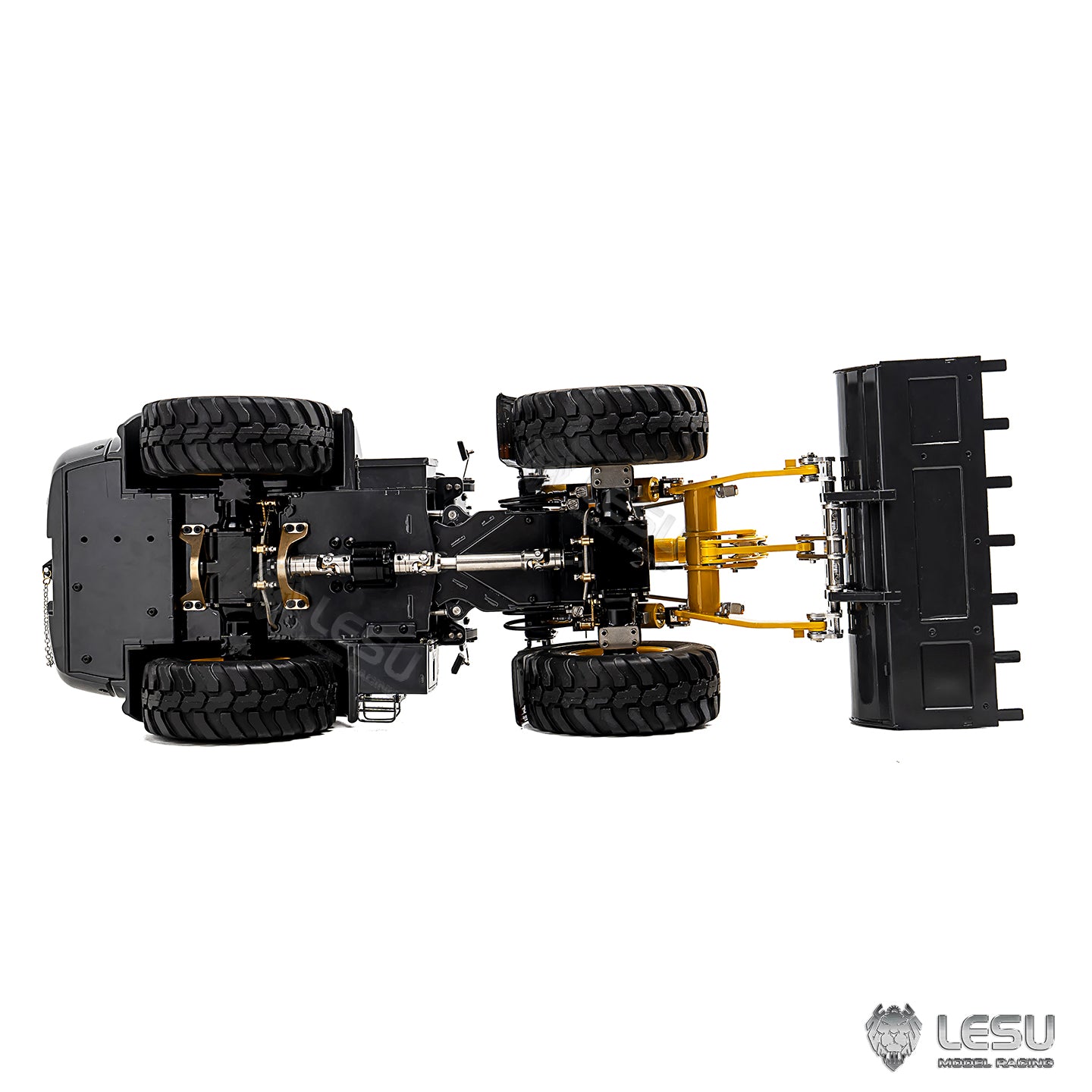 LESU 1/14 4X4 RC Hydraulic Loader Aoue WA100M-8 Metal Remote Control Construction Vehicle Model 4CH Valve Axle Lock Sound Light