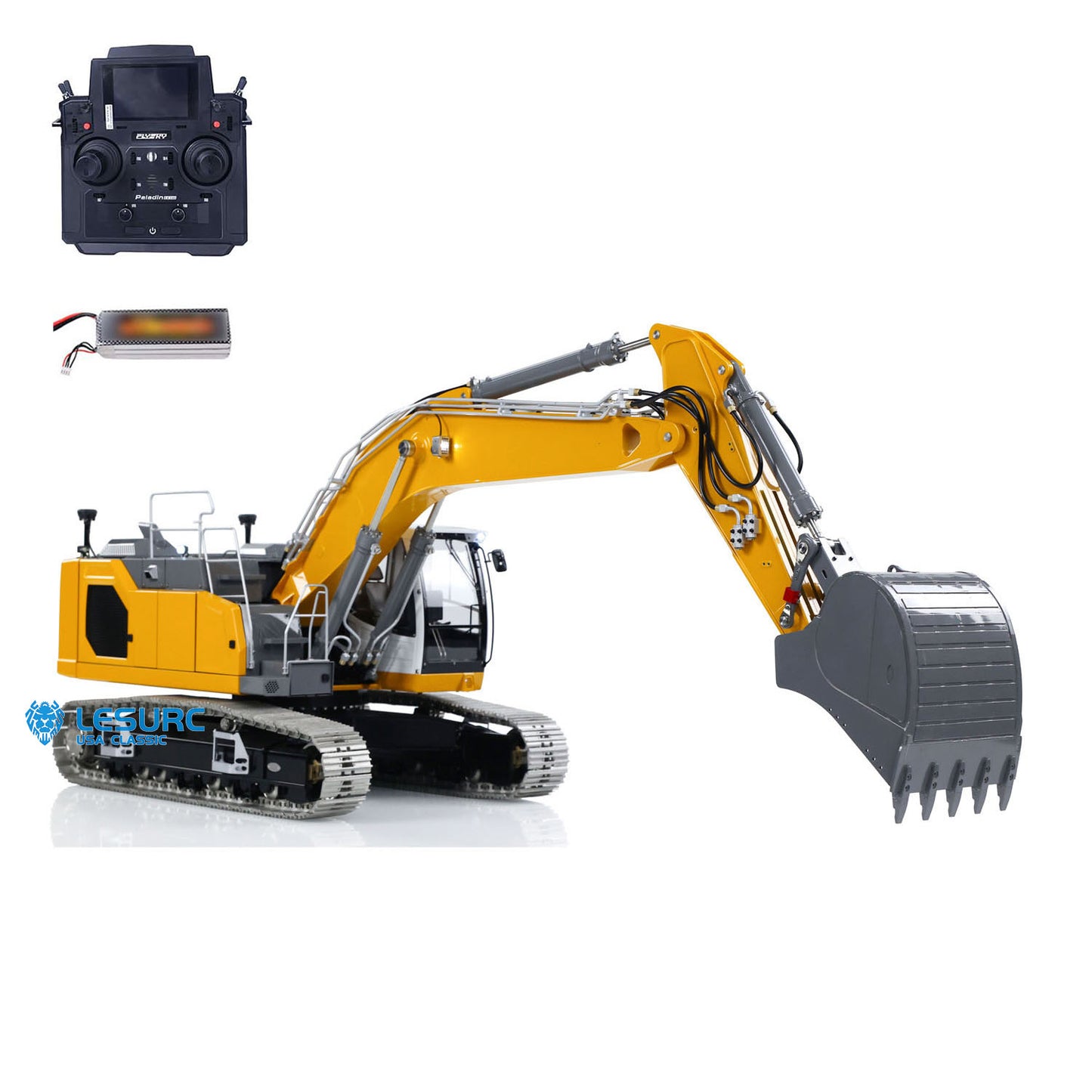Metal LESU Aoue-LR945 1/14 Hydraulic RC Excavator Construction Digger Model Car Simulation Engineering Vehicle 7CH Value Light