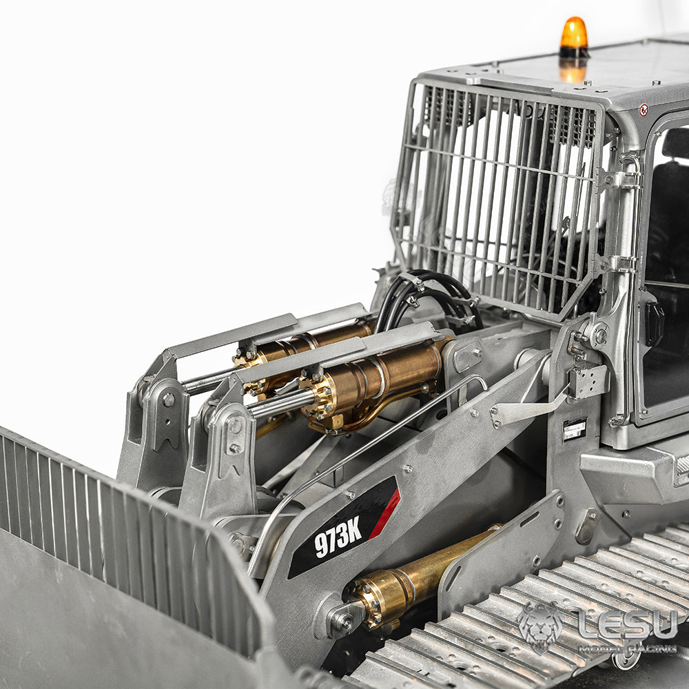 LESU 973K 1/14 Metal RC Hydraulic Loader B0024 with Rear Plow Openable Bucket Light Sound System for Construction Scale Model Builders