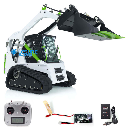 LESU 1/14 Aoue LT5 Remote Controlled Hydraulic Loader Skid-Steer Ready To Run Radio Tracked Car W/ Controller Battery DIY Parts