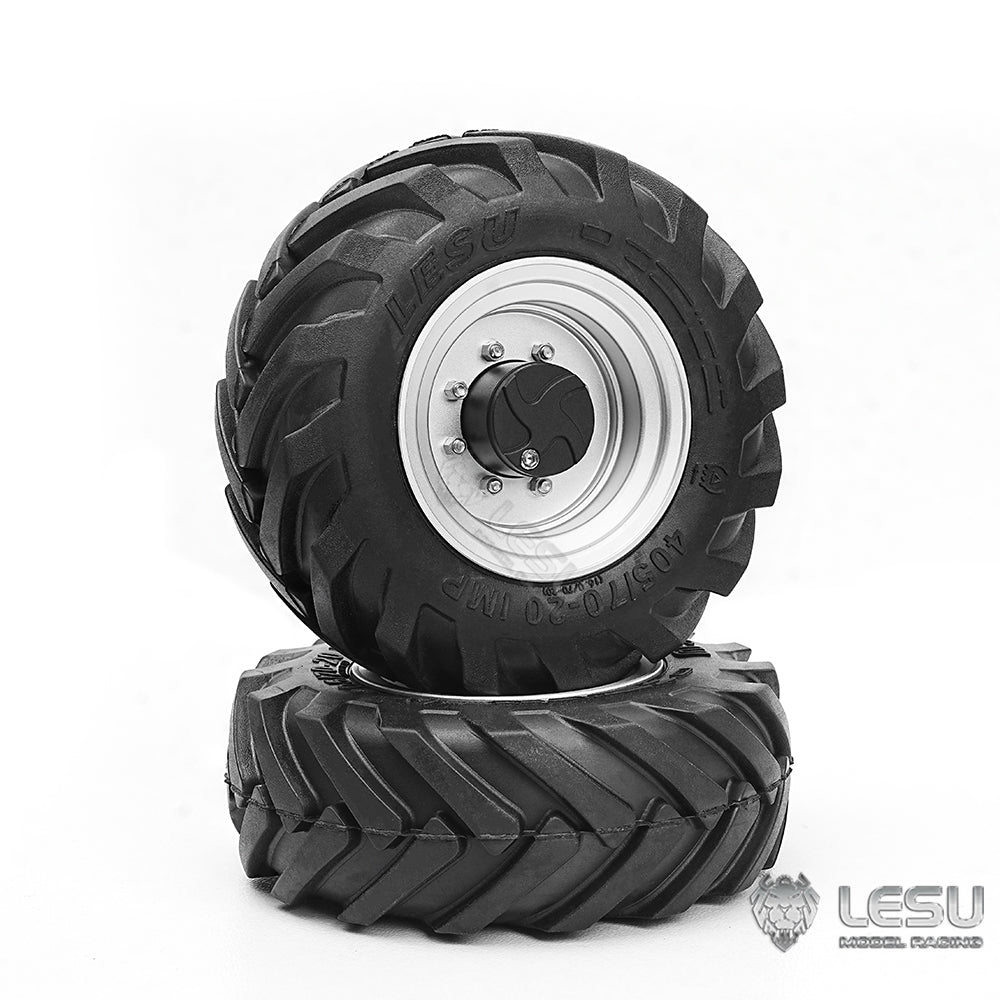 1Pair Rubber Tire Tyre Wheel for LESU 1/14 RC Hydraulic Loader AOUE MCL8 AT1050 6MDX Radio Control Tipper DIY Dump Truck Model Car