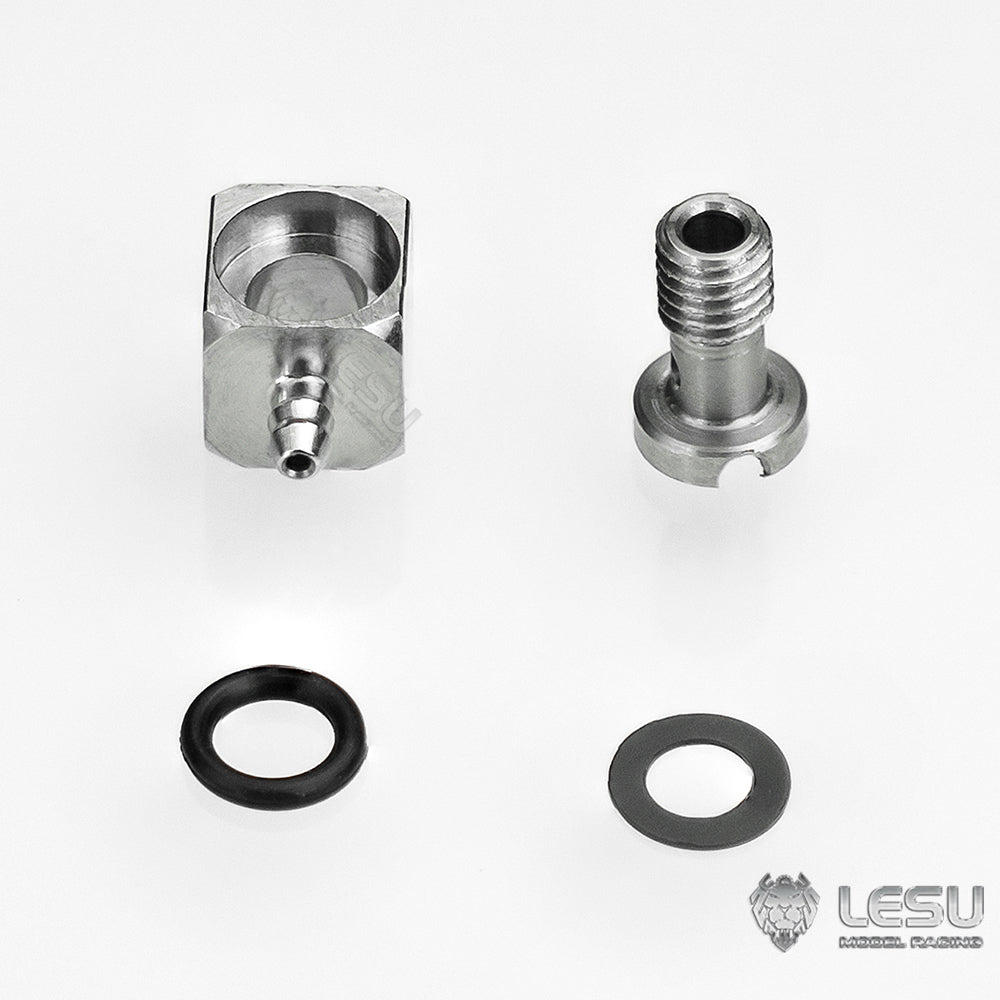 LESU M3 Stainless Steel Nozzle for RC Truck Construction Vehicles Excavator Loader Model 2x1mm Hydraulic Pipe Hose Part
