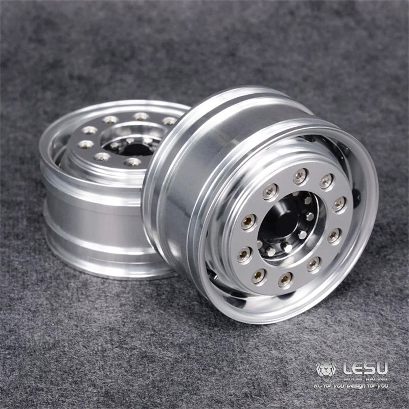 Front Wheel Metal Hub Bearing Hexagon Brake Suitable for 1/14 Scale LESU Power Unpowered Axle Model RC Tractors Truck Part
