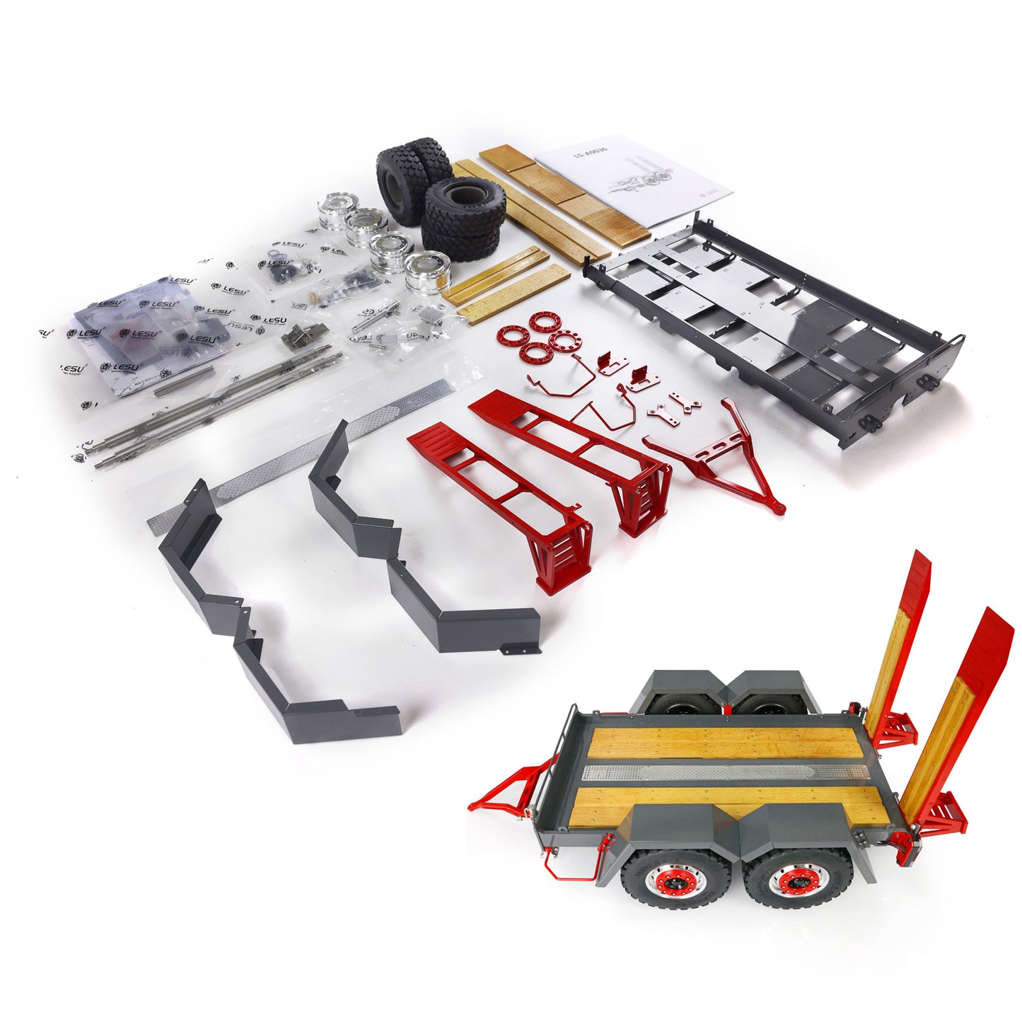 LESU Model 1/14 Scale Metal Radio Controlled Hydraulic Aoue-LT5 Tracked Skid-Steer Loader W/ Lights Replacements Accessories