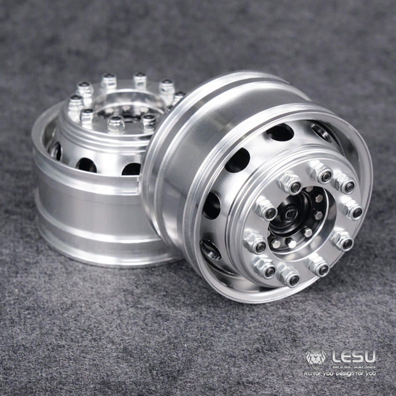 LESU Metal Front Wheel Hub of Powered Unpowered Axles for Tractor Truck 1/14 RC Dumper Trailer Tipper Cars Spare Part