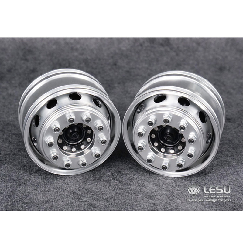 LESU Metal Front Wheel Hub of Powered Unpowered Axles for Tractor Truck 1/14 RC Dumper Trailer Tipper Cars Spare Part