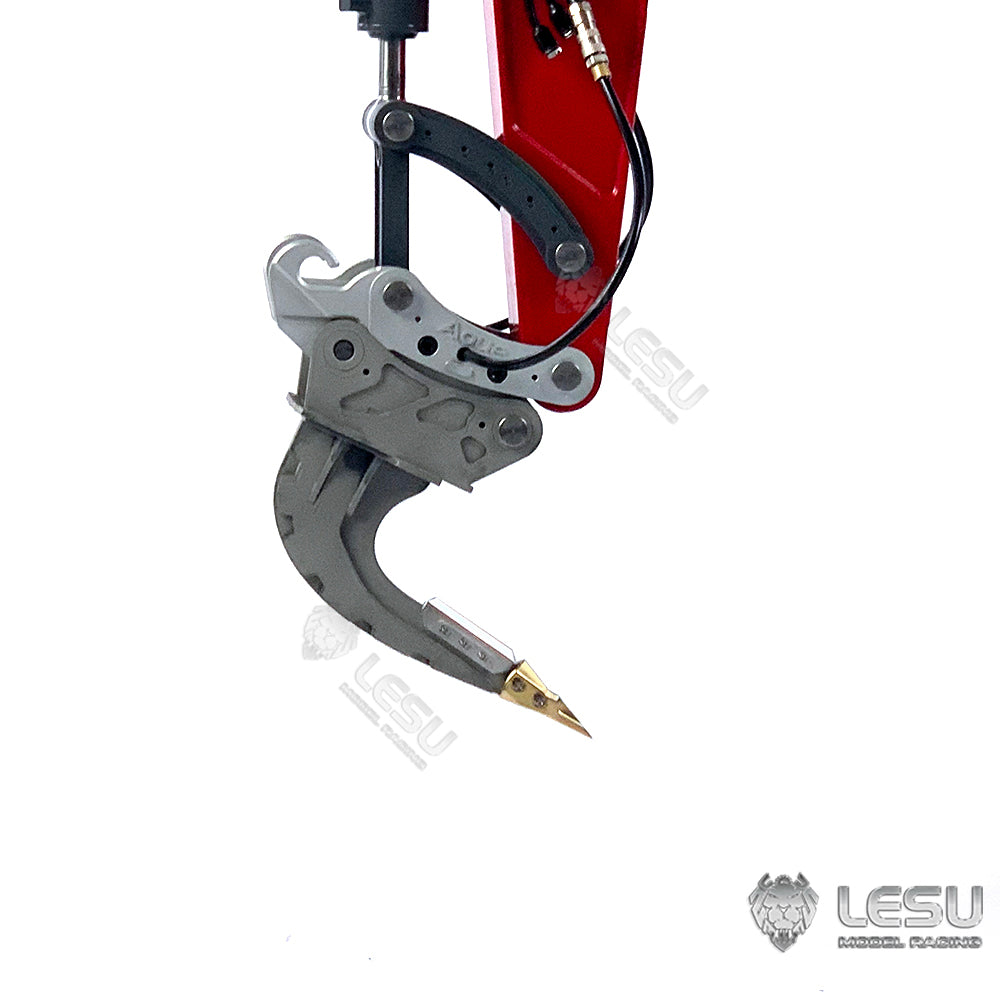 LESU Metal Grab Hammer Hydraulic Tiltable Bucket Ripper Spare Parts For 1/14 RC Aoue ET35 Hydraulic RC Excavator B0006 Model