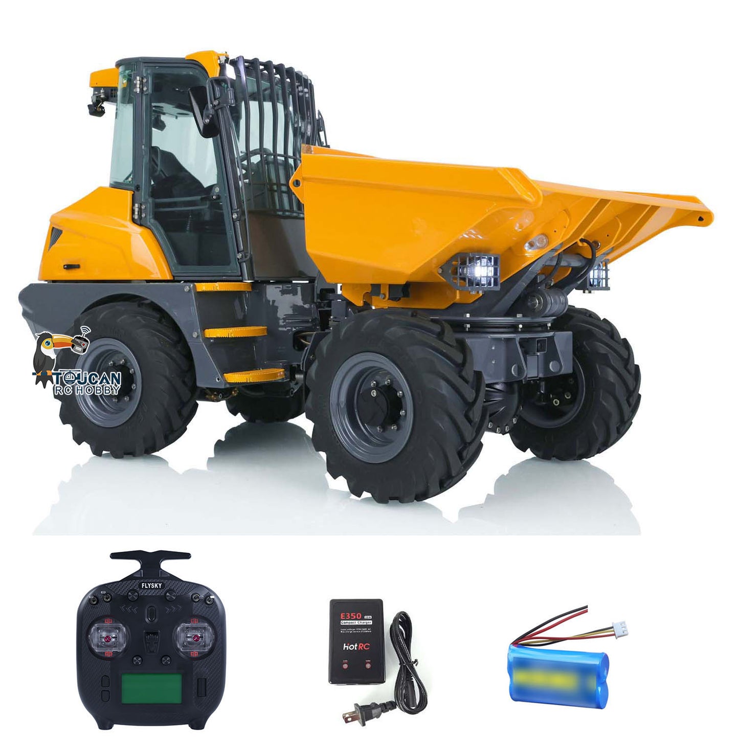 LESU 1/14 Scale Metal Remote Controlled Hydraulic Articulated Dumper AOUE 6MDX Ready To Run 4X4 Tipper Truck W/ Sound Light System