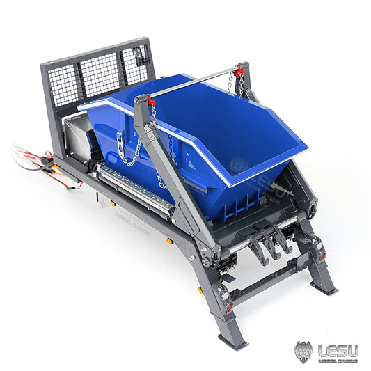 Metal Bucket 4CH Valve Hydraulic System for LESU Z0066 1/14 RC Hydraulic Swing Arm Garbage Dump Truck Remote Control Skip Loader