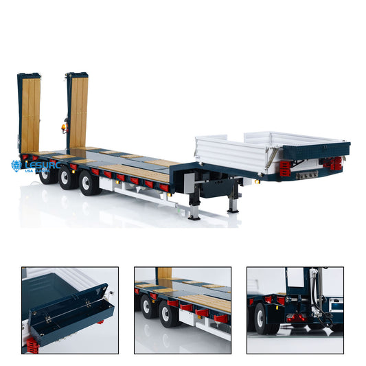 LESU Metal Trailer Hydraulic Lifting Tailboard Painted for RC Tractor Truck Car Emulated Construction Vehicle Hobby Models Light