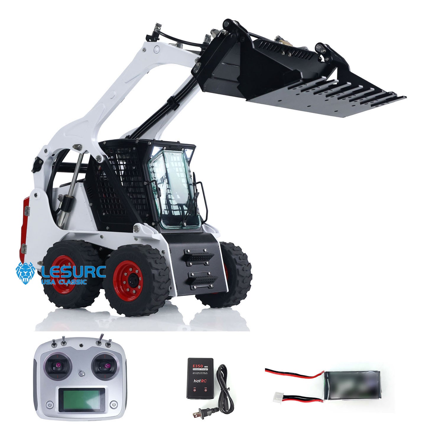 LESU Hydraulic Remote Controlled Loader Aoue LT5H 1/14 Wheeled Skid-Steer I6S Radio Car W/ I6S Controller Battery Charger