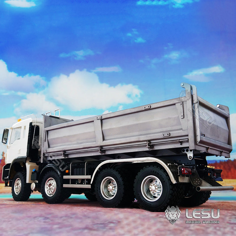 In Stock LESU 1/14 Scale 8*8 Metal Chassis TGS Hydraulic Dumper Truck Construction Vehicle W/ Light Sound System Motor ESC Servo Model