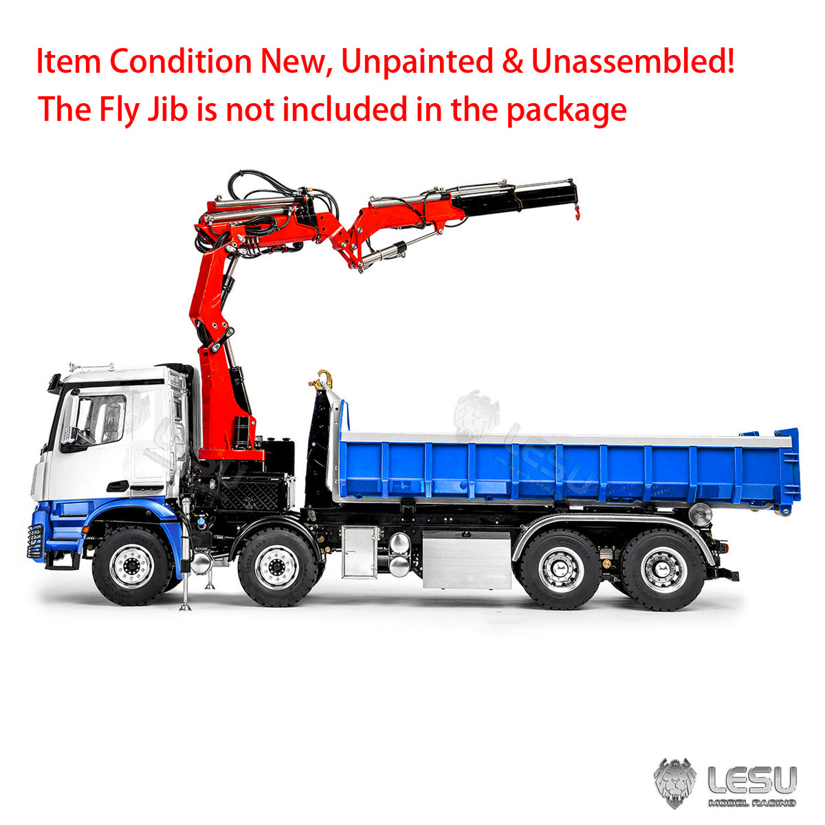 LESU Z0123 1/14 8x8 Hydraulic Folding Hook Lift Roll Off RC Dumper Truck with 7CH Valves Crane 3 Speed Transmission Metal Chassis