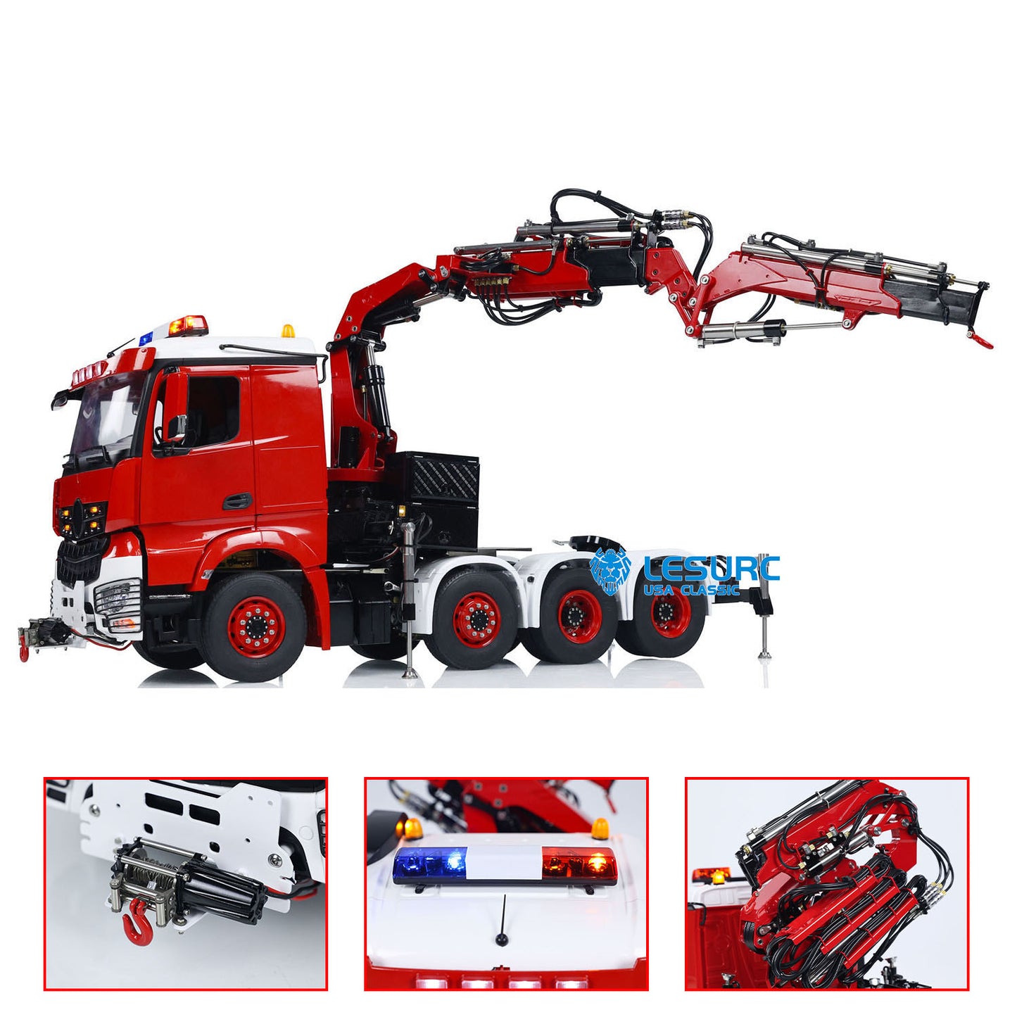 LESU 8x8 1/14 RC Hydraulic Crane Remote Control Tractor Truck Fly Jib Cars Hobby Model PNP/RTR Upgraded Ver